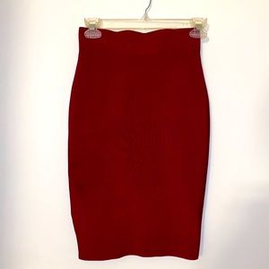 Deep Red Bandage Skirt